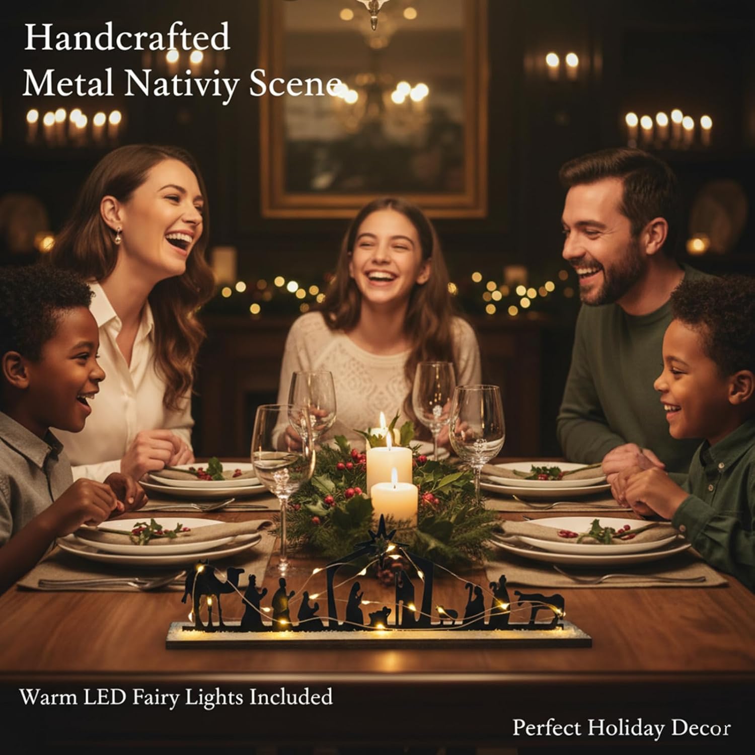 Christmas Table Decorations Wooden, Nativity Scene Silhouette Centerpiece - Christian Jesus Christmas Decor for Indoor Tabletop, Holiday Home Decor - A - Image 5