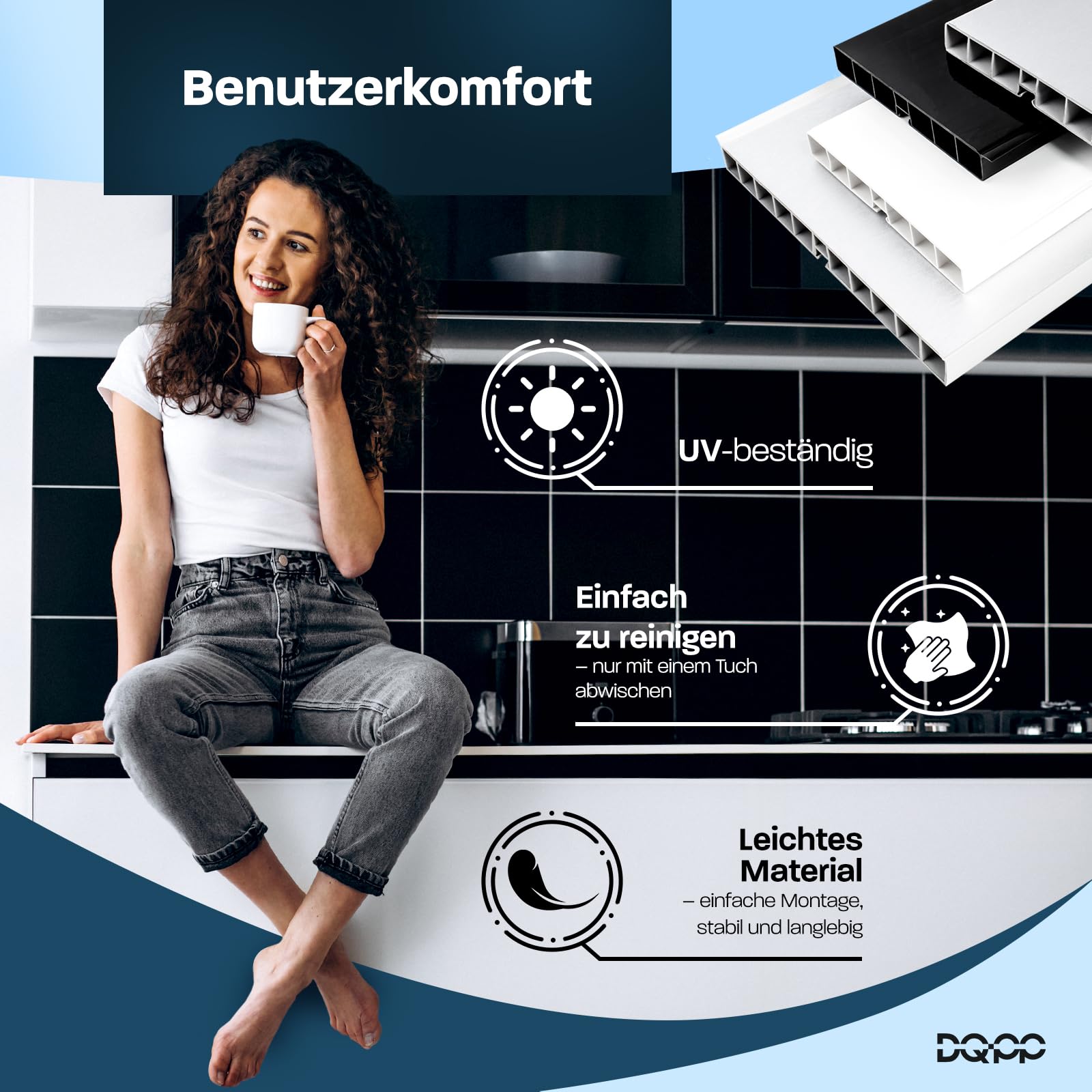 DQ-PP Plint 10,5 m | plint | 150 mm | geborsteld aluminium | kunststof | sokkel | plinten | sokkel | keukensokkel | keukenplint | keukenplint voor inbouwkeuken