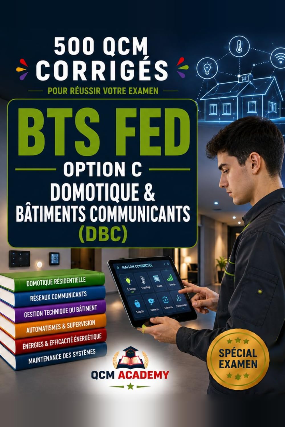 BTS FED Domotique: 500 QCM Corrigés | Option C Domotique et Bâtiments Communicants | Cahier d'entraînement pour réussir l'examen en autonomie | ... réseaux, domotique, GTB | Annales et révision