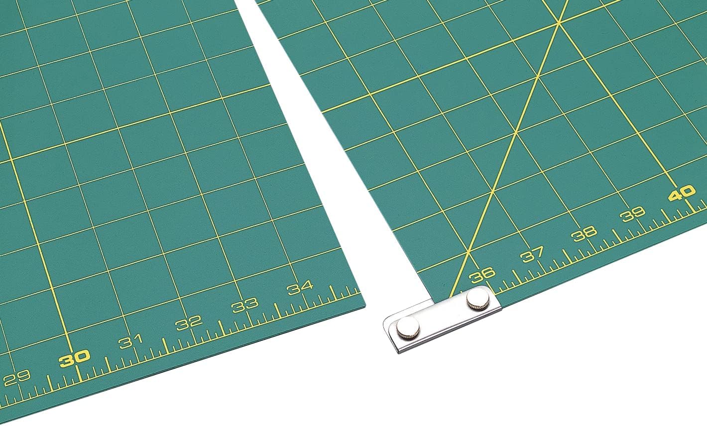 OLFA Set di tappetini da taglio rotanti con griglia di collegamento (RM-CLIPS/3-01) - Tappetino da taglio autorigenerante su entrambi i lati, 89 x 178 cm, con griglia per tessuti e cucito, progettato