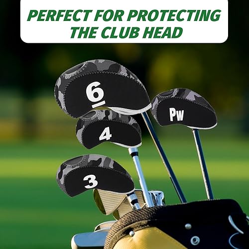 Miniatura 5 de BESPORTBLE Fundas para palos de golf 10 fundas para palos de golf, cubiertas de palos de golf para maderas y conductores, cubiertas para cabezas de