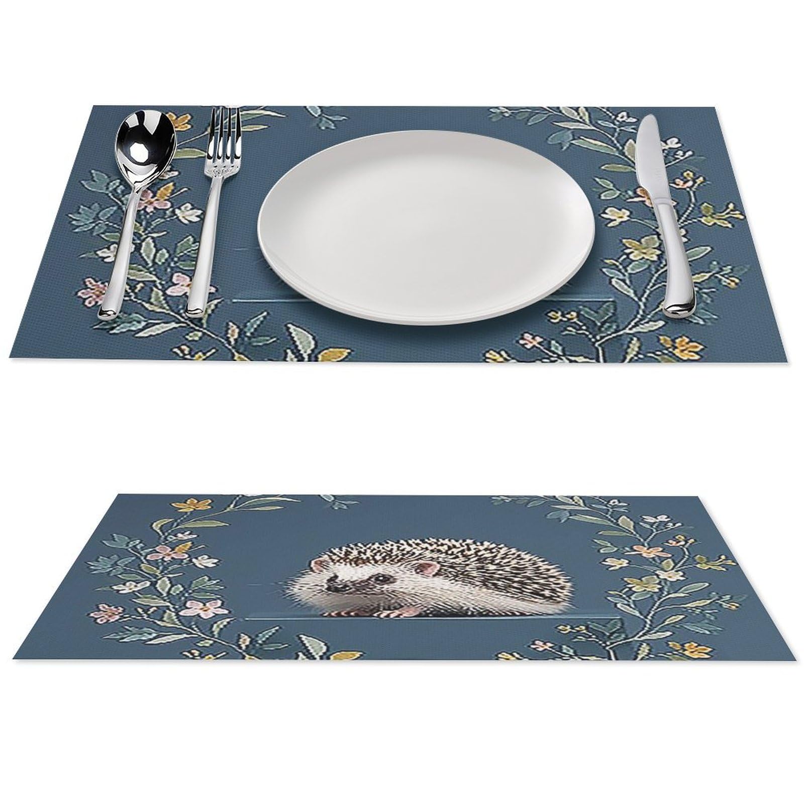 Set di 6 tovagliette all'americana in PVC, lavabili, resistenti al calore, antiscivolo, impermeabili, per interni ed esterni, tavolo da pranzo, cucina, vacanze e feste