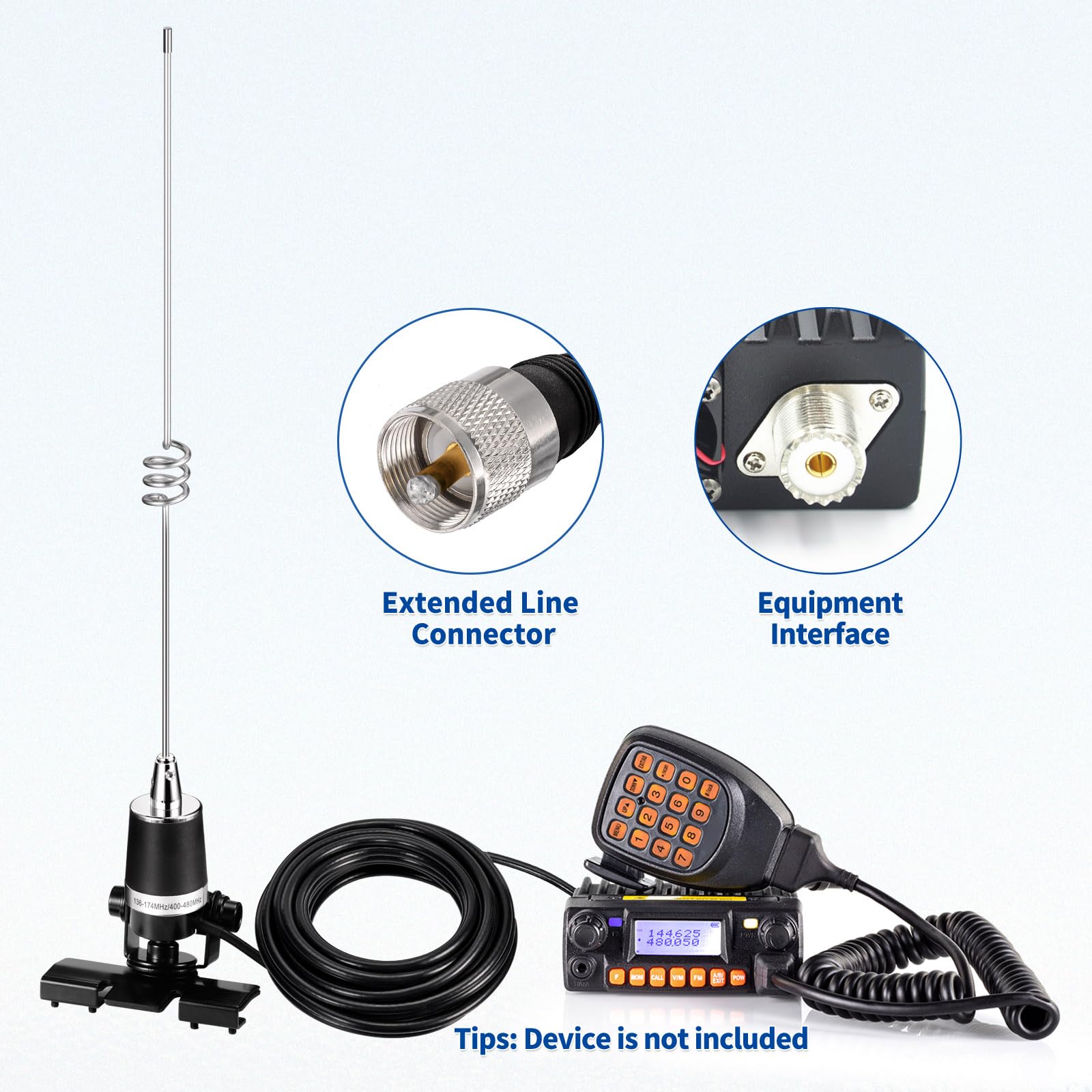 Amazon.com: Bingfu Nmo Antenna Dual Band VHF UHF 136-174MHz 400
