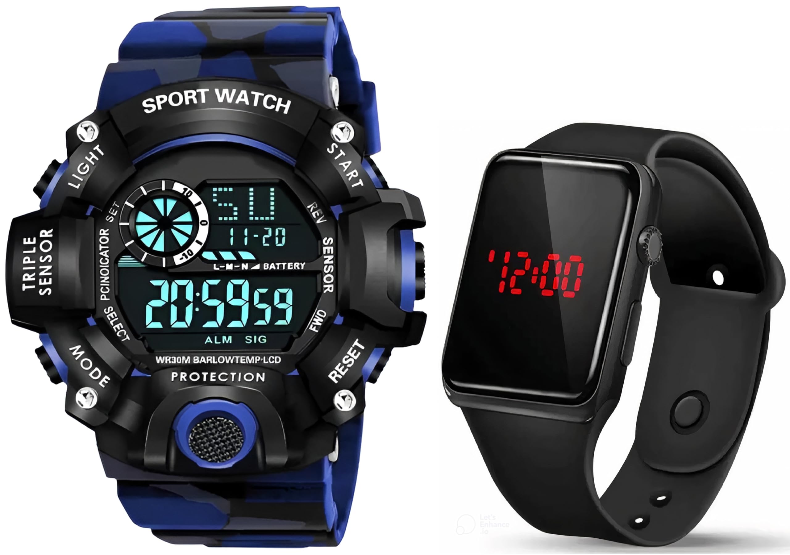 hala Watch for Boys | 6 Months Warranty | Watch for Kids, Kids Watch for Boys, Boys Watch, Sports Watch, Digital Watch for Boys, Digital Watch for Men (Combo, G90 + Digital - Black & Blue) (B0CWF9TFNF) Amazon Price History, Amazon Price Tracker