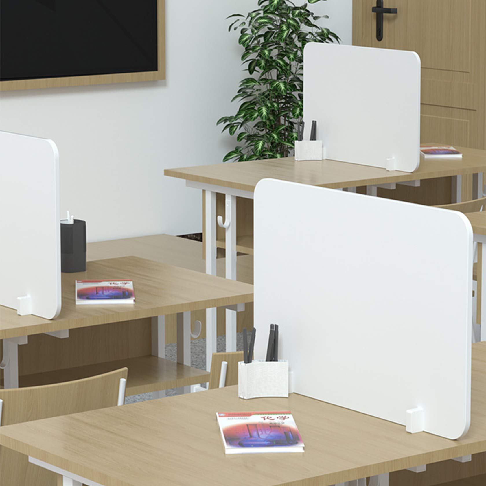 Divisorio da scrivania per ufficio, pannello per la privacy, pannello in acrilico con morsetto per scrivanie per studenti, accessori per divisorio da scrivania