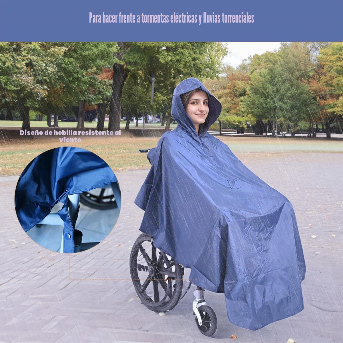 Poncho impermeable para silla de ruedas, capa a prueba de viento para movilidad