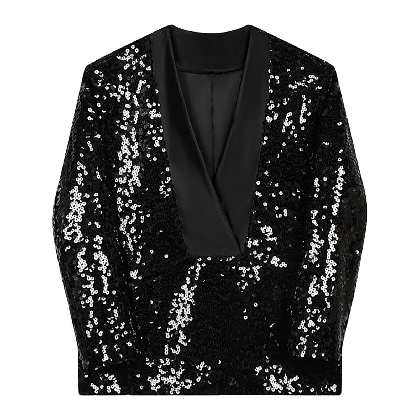 Camicia Uomo Paillettes Elegante, Giacca Brillante a Maniche Lunghe con Effetto Scintillante, Outfit da Festa e Spettacolo per Concerto, Discoteca e Serata Glamour