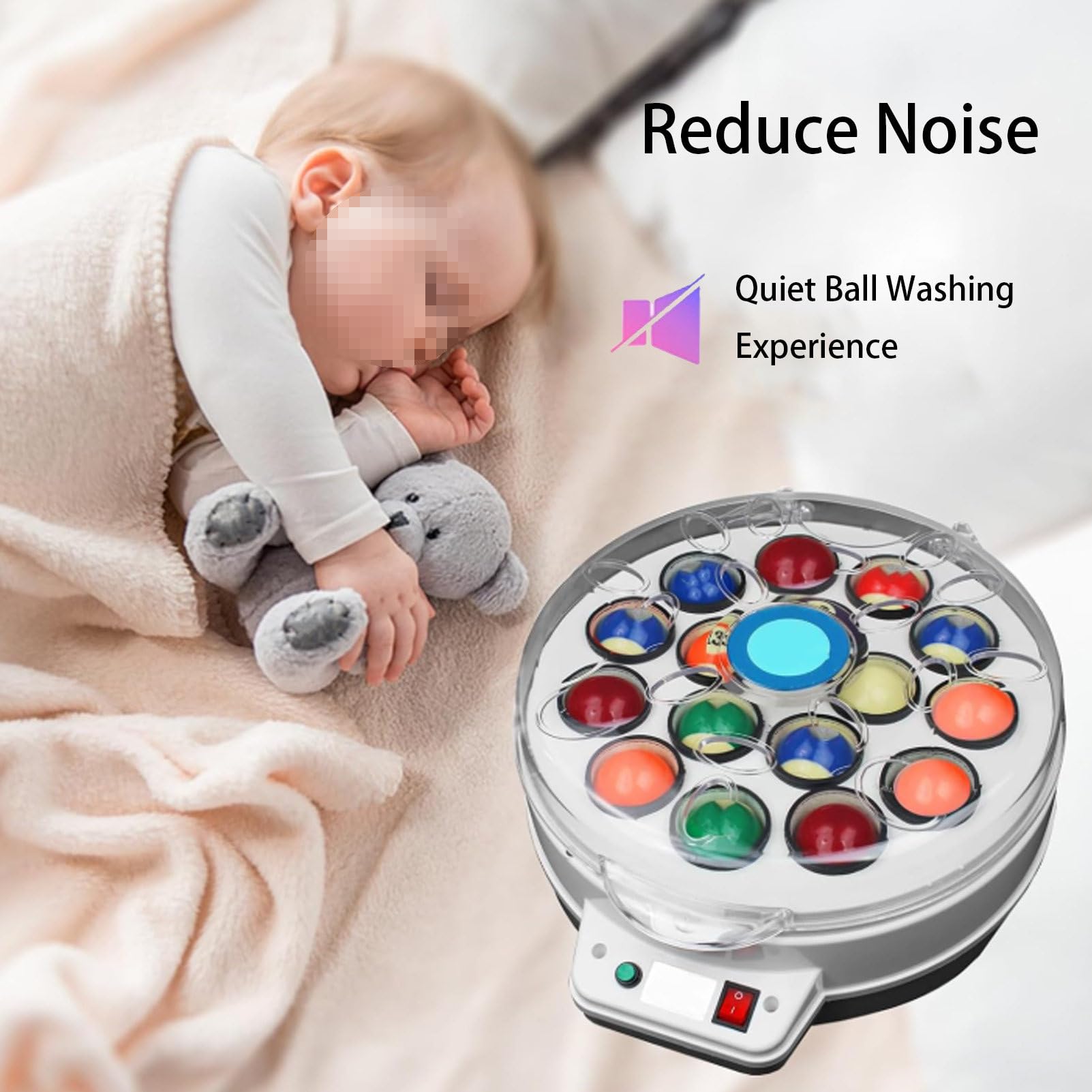 MáQuina Pulidora AutomáTica De Bolas De Billar MáQuina ElectróNica De Limpieza Adecuada para Juegos De Billar Juegos De Snooker 22balls