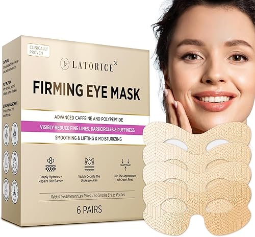 Parches prémium para debajo de los ojos máscaras para ojeras e hinchazón, crema de ojos con colágeno, ácido hialurónico, péptidos, cafeína, reduce