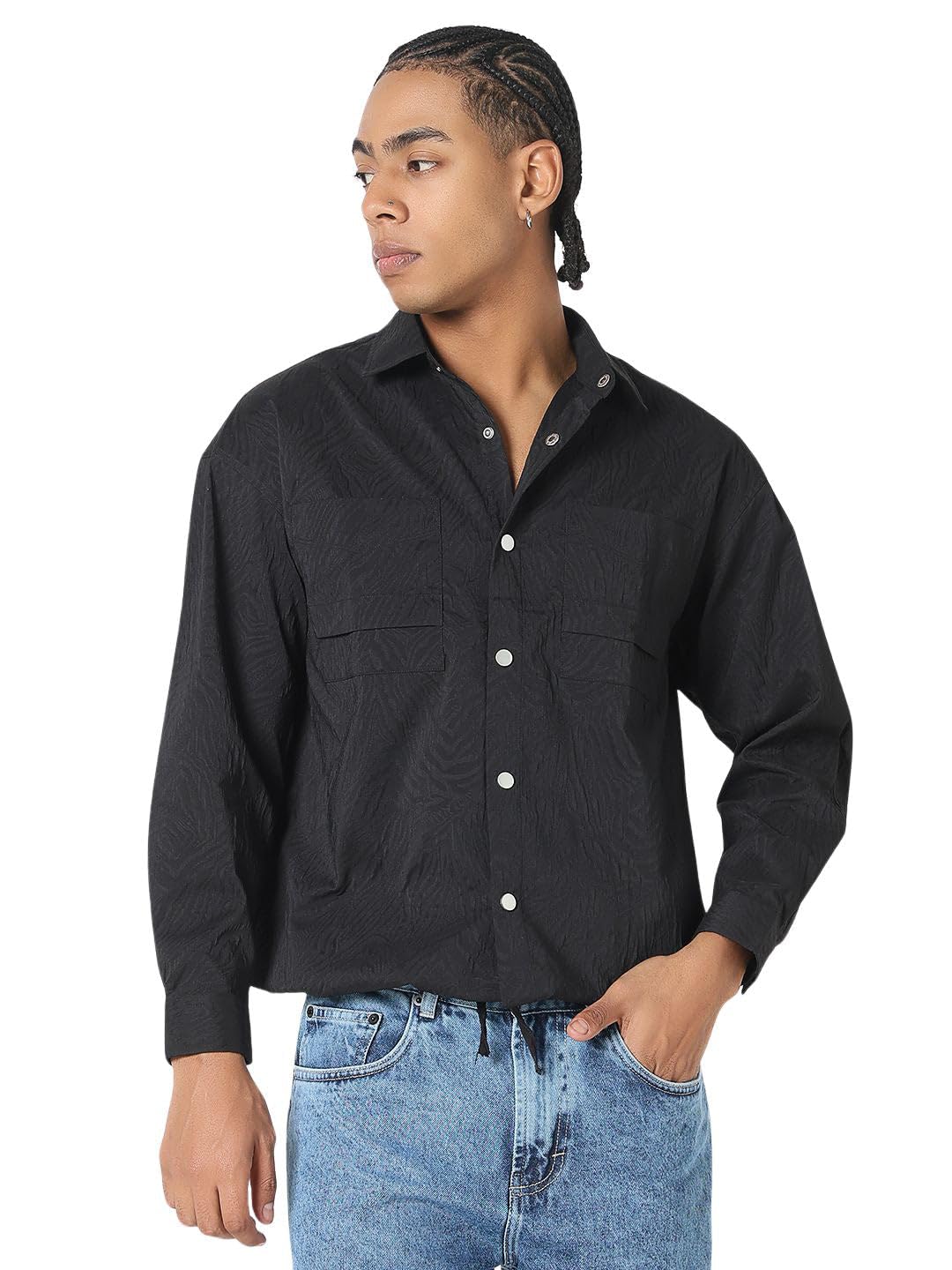showoffff Edition Men's Solid Black Shacket-CHN-1005_Black-picture-23