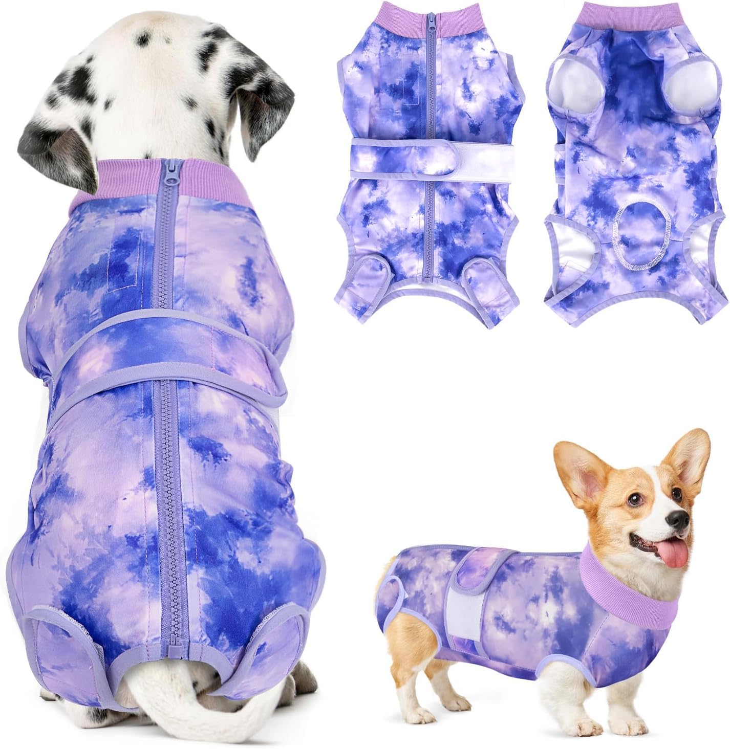 SlowTon Dog Surgery Recovery Suit, Anti-Licking Puppy Medical Onesie with Zipper, Surgical Bodysuit Abdominal Wounds Protector, Professional Cone Collar Alternative for Female and Male Dog โ image 1