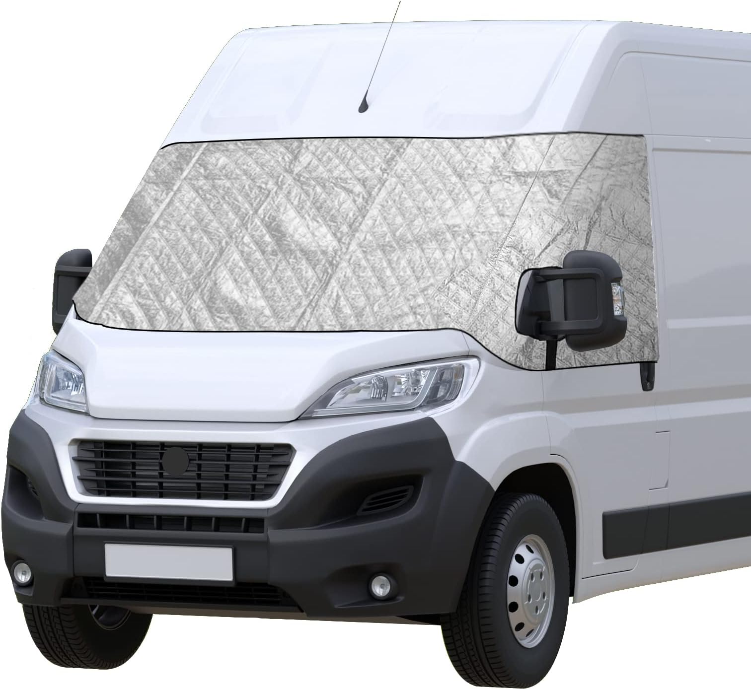 CICMOD Windscreen Cover Front Window Sunshade External Thermal Screen Wrap Cover for Fiat Ducato Peugeot Boxer Motorhome - Silver