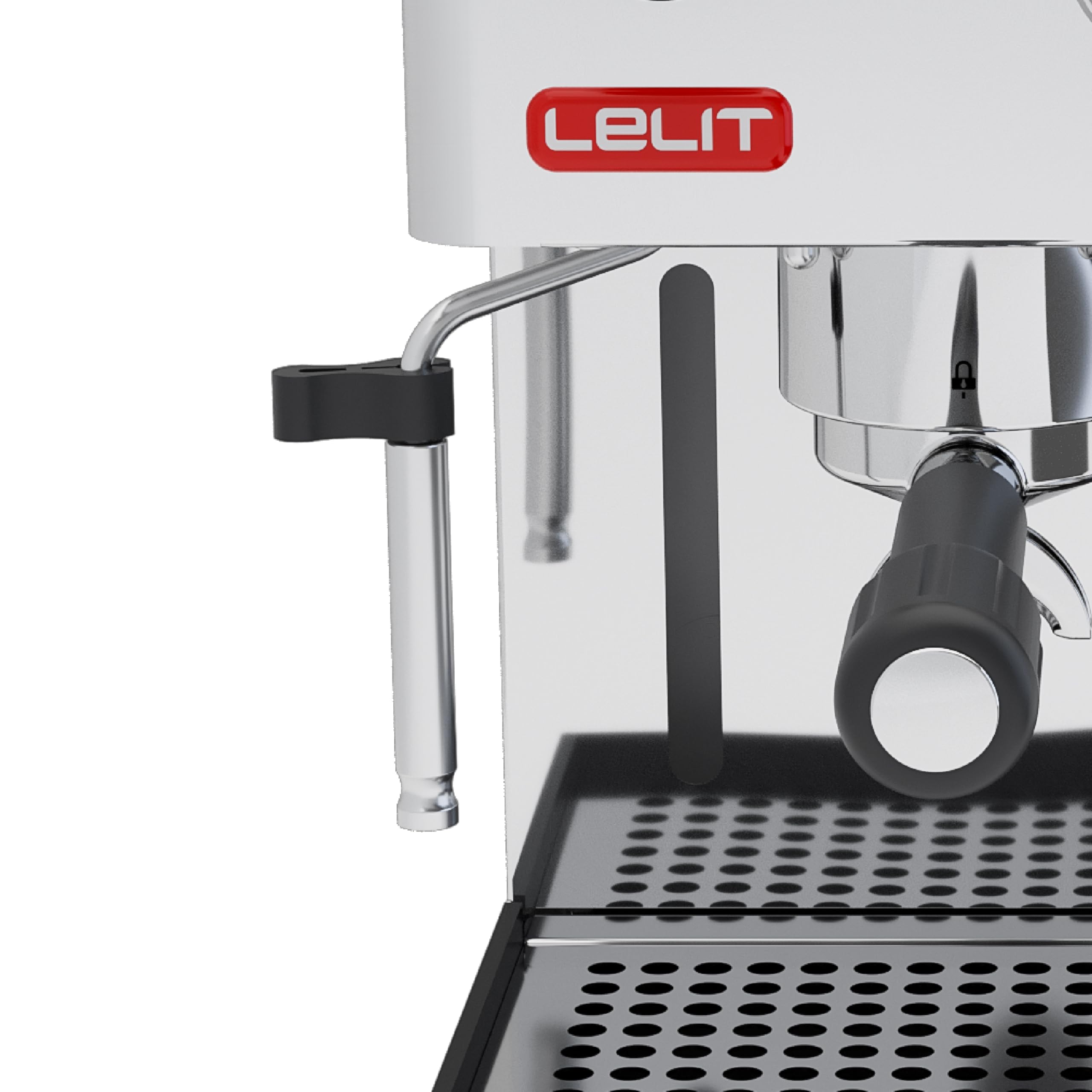 Lelit Anita Machine à Café - Avec Moulin à Café Intégré & Mousseur à Lait - PL042EM - Acier Inoxydable Poli - Argent