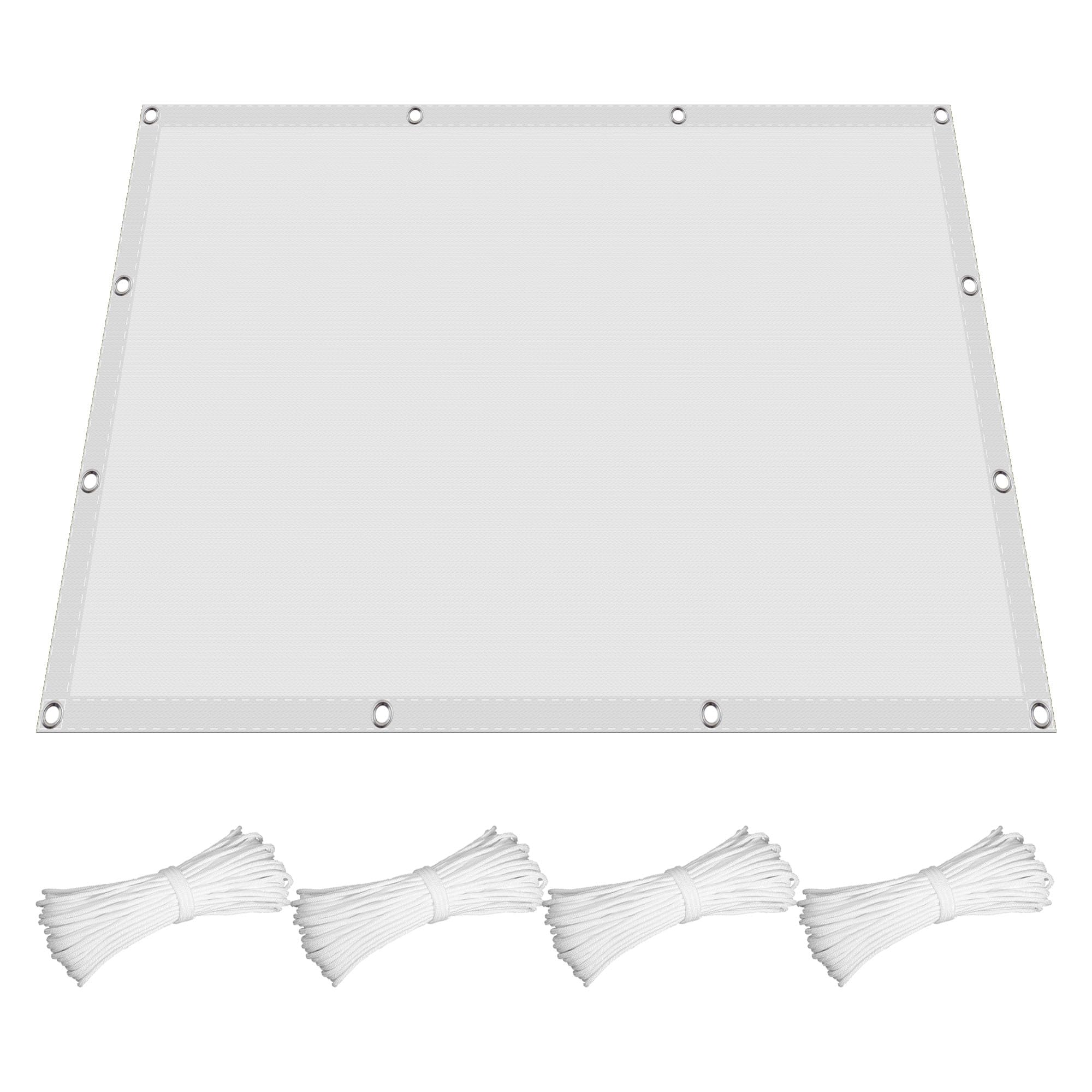 Toile d'ombrage avec kit de fixation 4.5x8m blanc pour balcon
