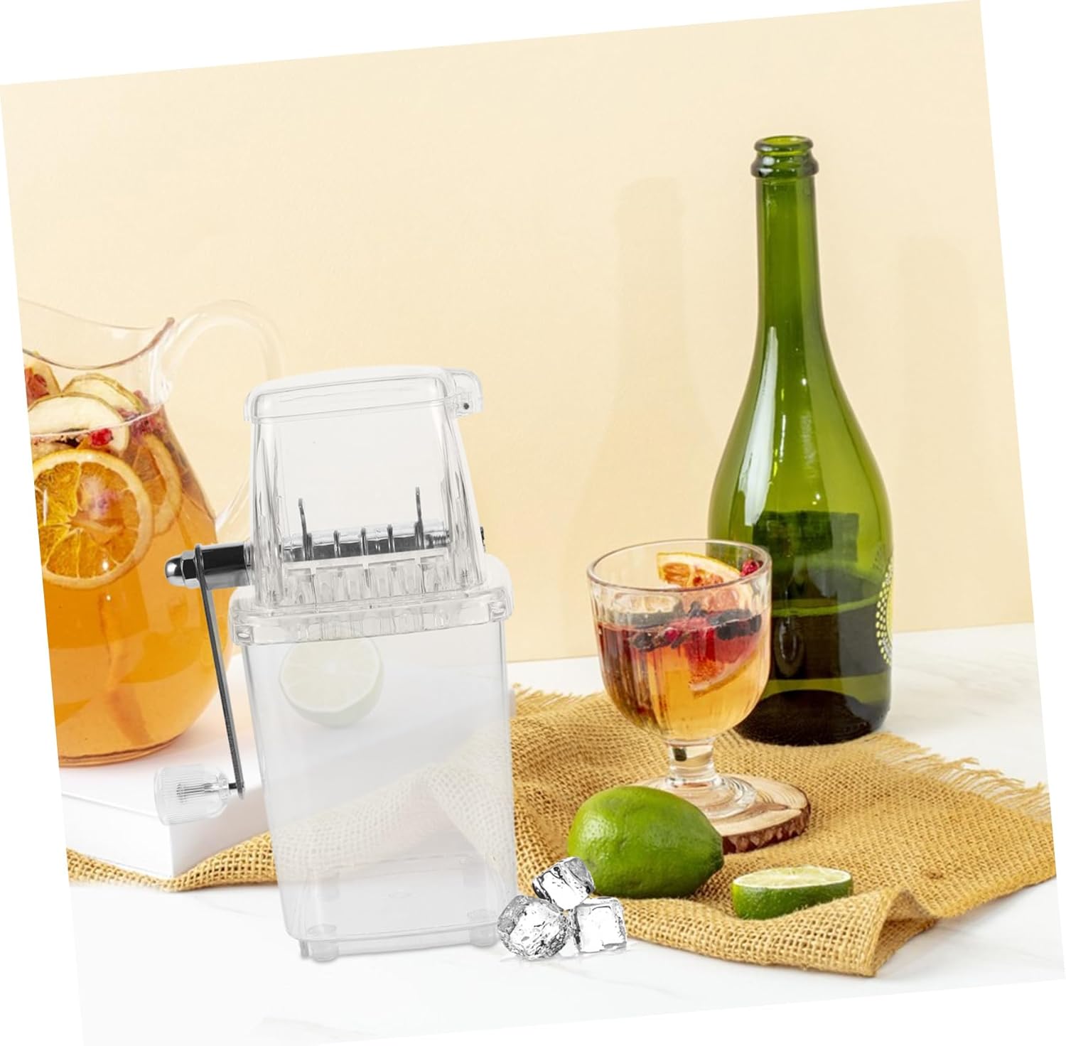 Unomor 2pcs Manual Ice Crushing Machine Hand Operated Ice Shaver for Home Use Design for Drinks and Special Occasions