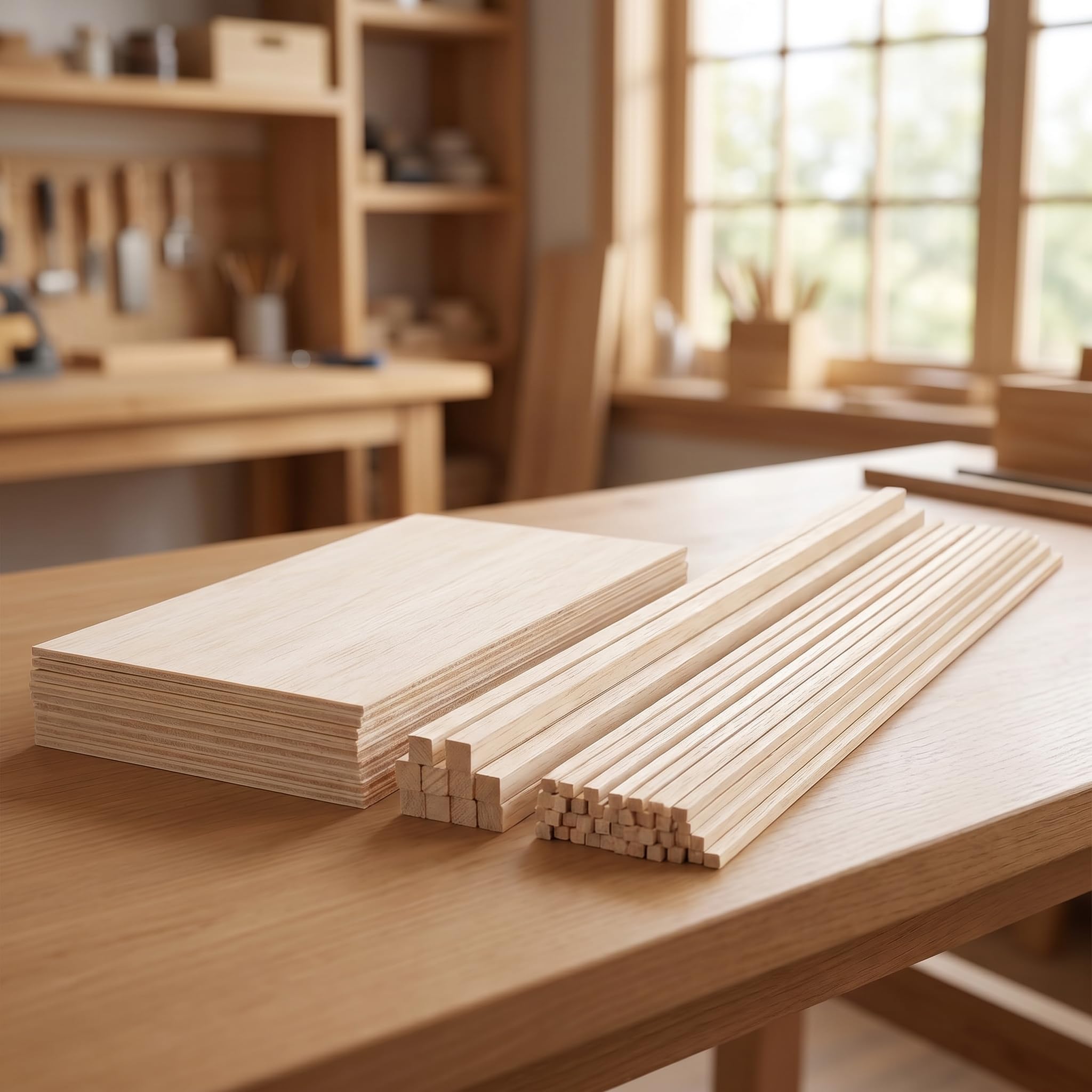 Balsa Wood Kit - 150 Pieces for Models & Crafts -6