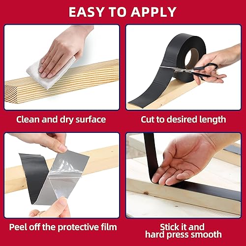 Miniatura 3 de Cinta de butilo de 1-58" x 50'  Paquete de 12 cintas de vigueta de cubierta, resistente a la intemperie, impermeable y duradera  Cinta de butilo