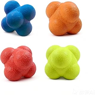 OBELGEOYA Reaction Balls 4 Pack, 2.2-2.8 Inch - Hand-Eye Coordination Trainer, Reflex & Agility Training Equipment for Baseball, Handball, Kids, Adults, Sports & Fitness, Outdoor Fun