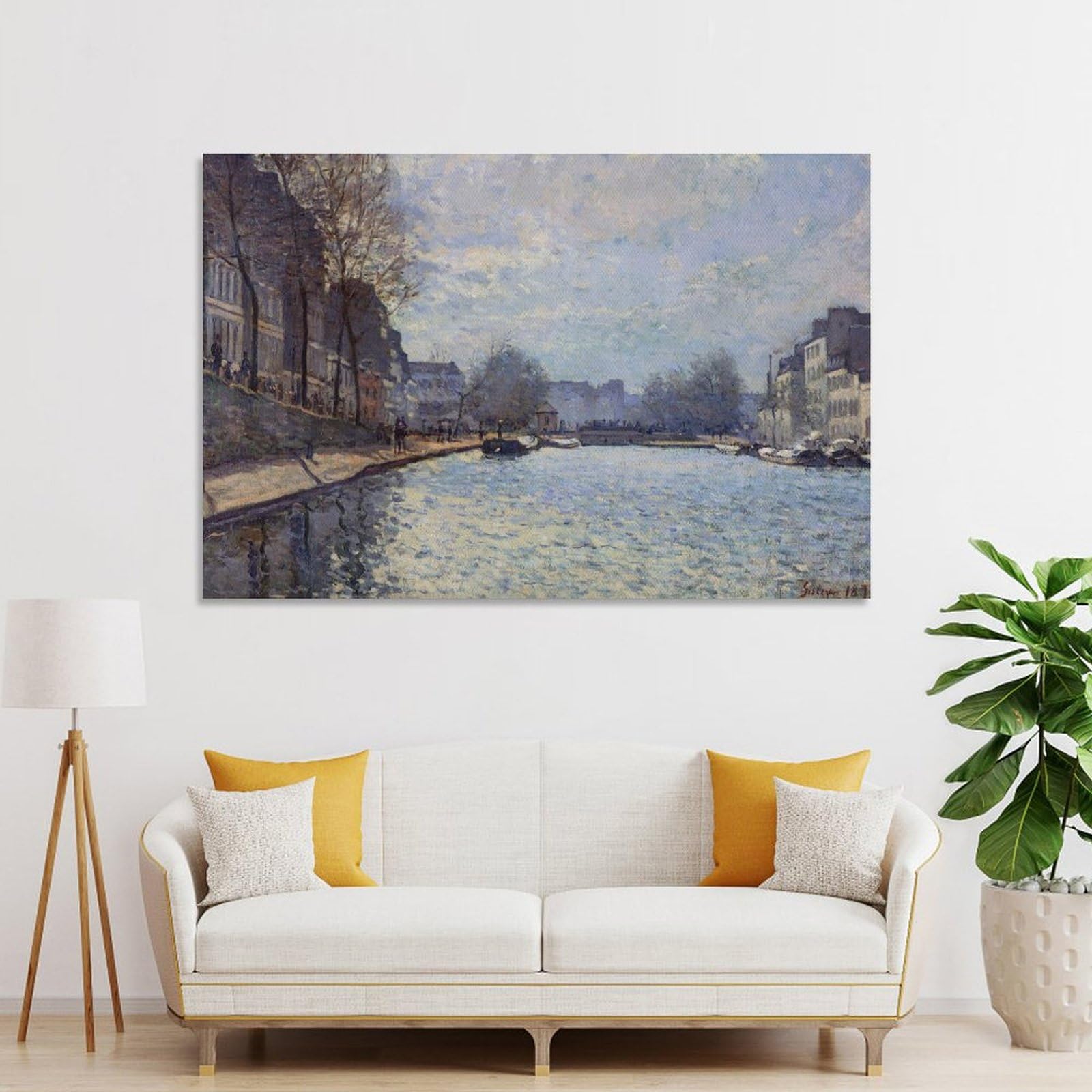 Amazon.co.jp: ノーブランド品サン・マルタン運河の眺め、パリ