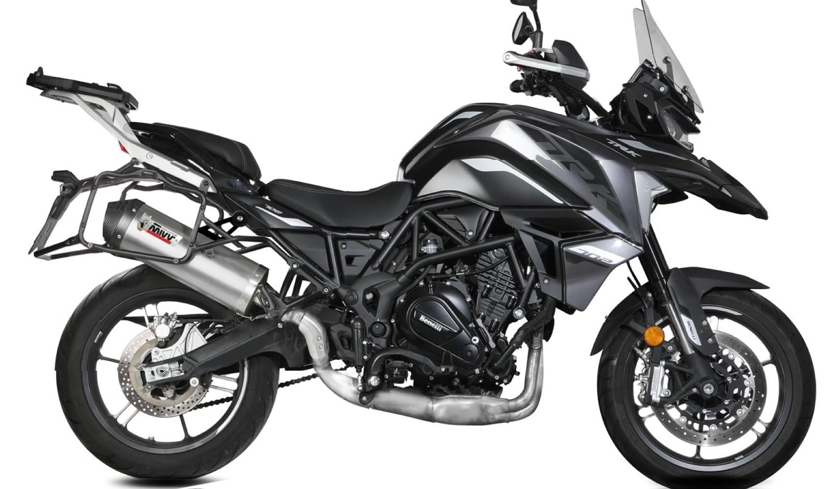 mivv scarico omologato cat-oem oval inox compatibile con benelli trk 702 / x 2023 2024 mototopgun
