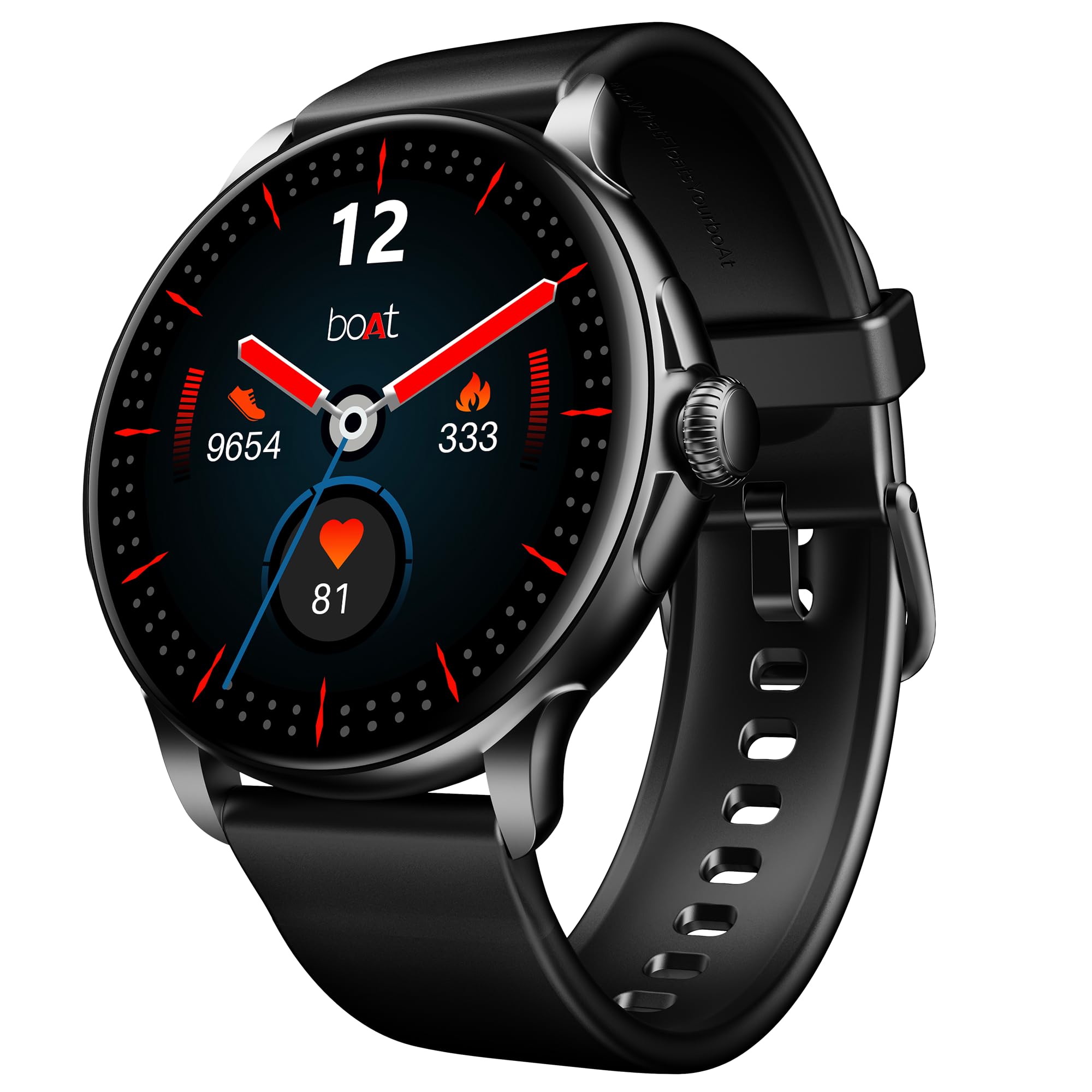 boAt Unisex-Adult Watch Matrix w/ 1.65 AMOLED Display, Always On Mode, Slim Design, Heart Rate & SpO2 Monitoring, Health Ecosystem & Multiple Sports Modes & 3ATM Water Resistance (Twilight Grey)