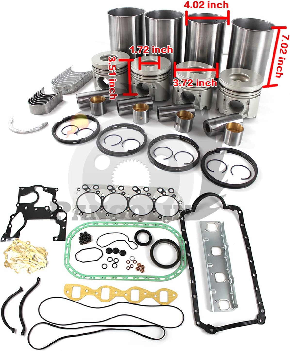 PANGOLIN 4JG1 4JG1T Engine Rebuild Kit for Isuzu Hitachi Takeuchi Case Excavator Mustang Excavator Aftermarket Parts