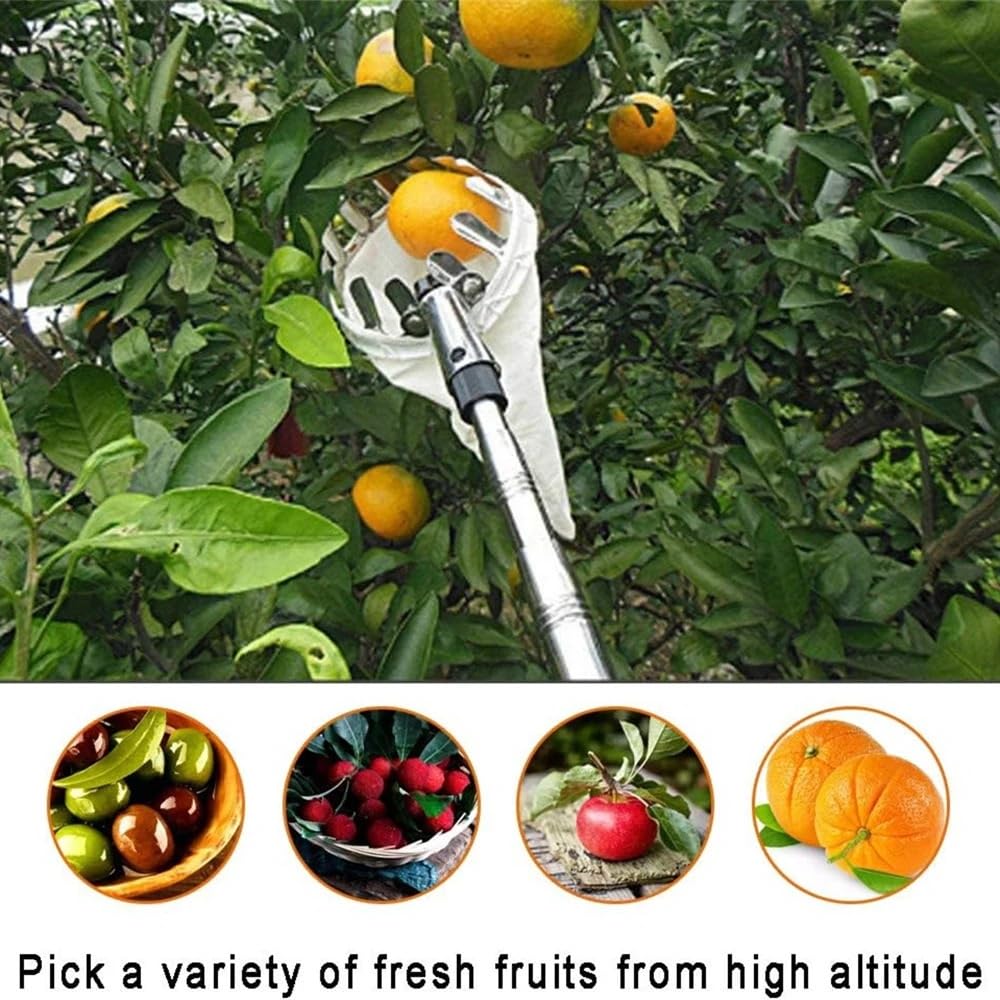 Attrezzo per la raccolta della frutta, Testa Raccoglifrutta In Abs Con Borsa Bianca 14-16cm | 14cm