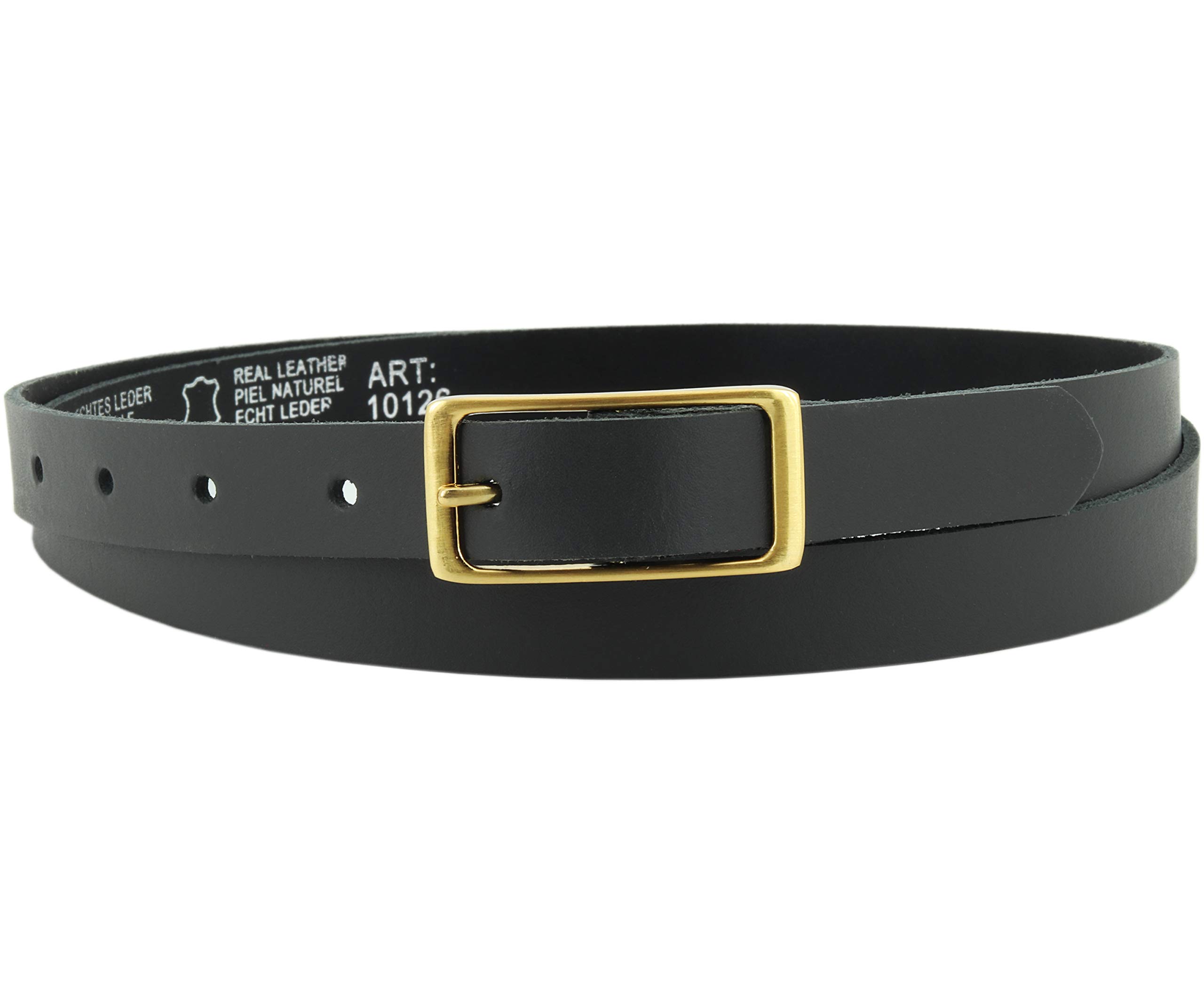 Ledergürtel echt Leder Damengürtel GOLD Schnalle 2 cm breit Hüftgürtel Jeansgürtel Damen Gürtel Casual Jeans schmal business | Vascavi | Made in Germany