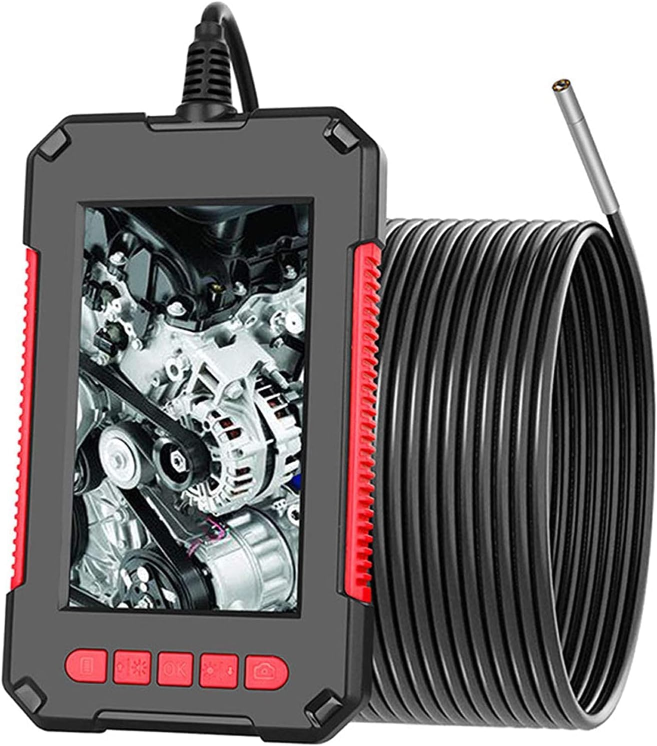 Przemysłowa kamera endoskopowa 1080P HD z kolorowym ekranem LCD 4,3 cala, kamera inspekcyjna 3,9 mm IP67 Wodoodporna (Size : Line Length 5m)