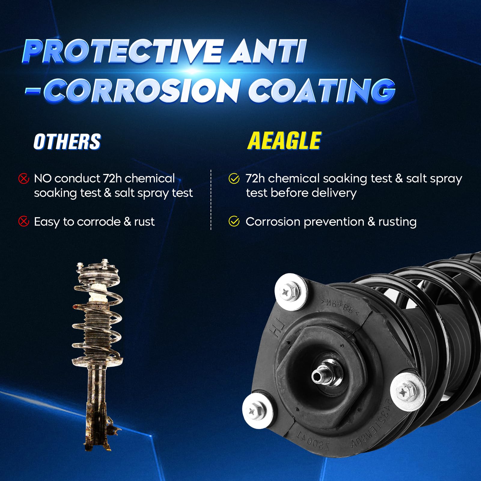 Amazon.com: Front & Rear Strut Shock Assembly w/Coil Spring