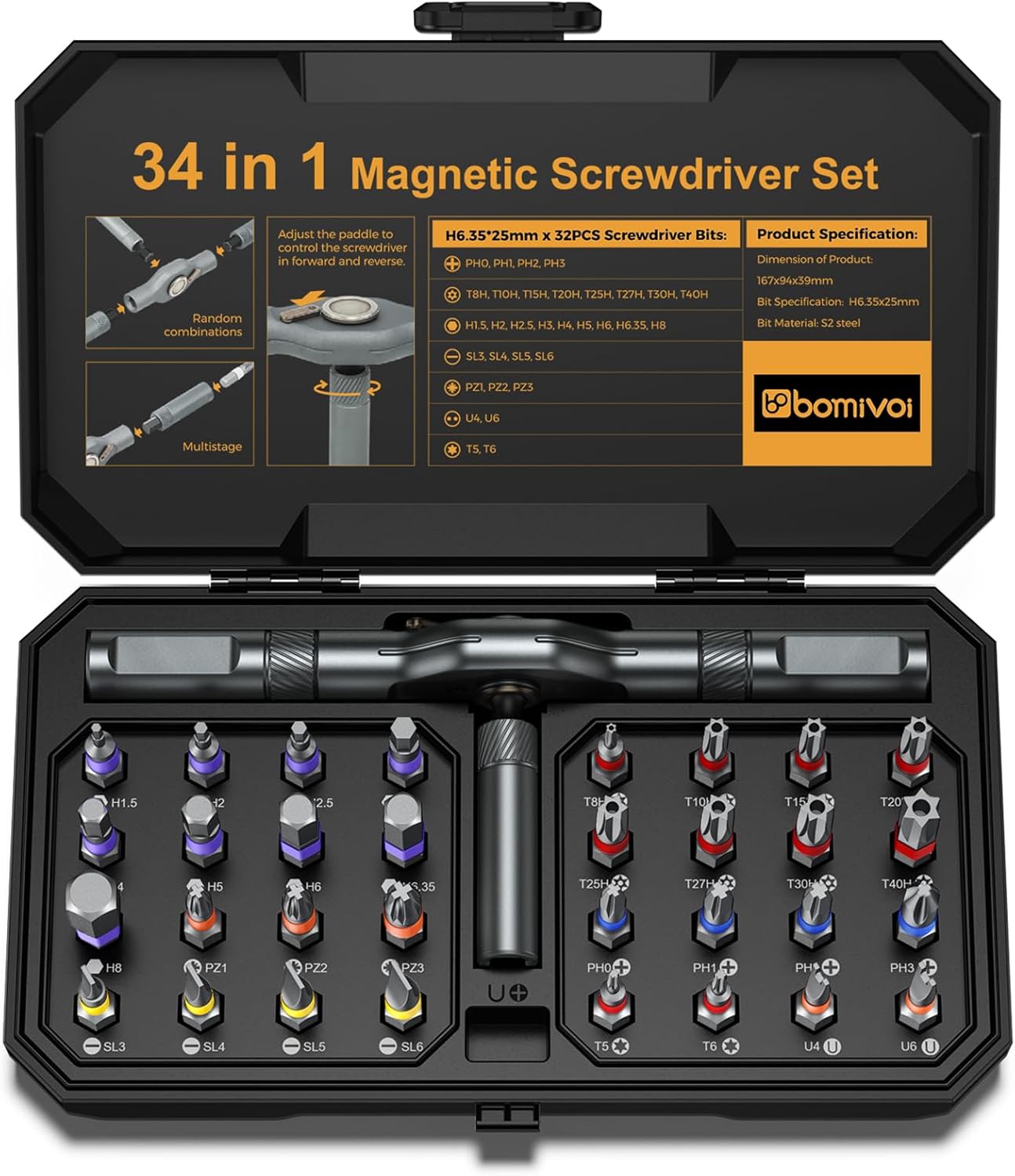 34 in 1 Magnetic Screwdriver Set