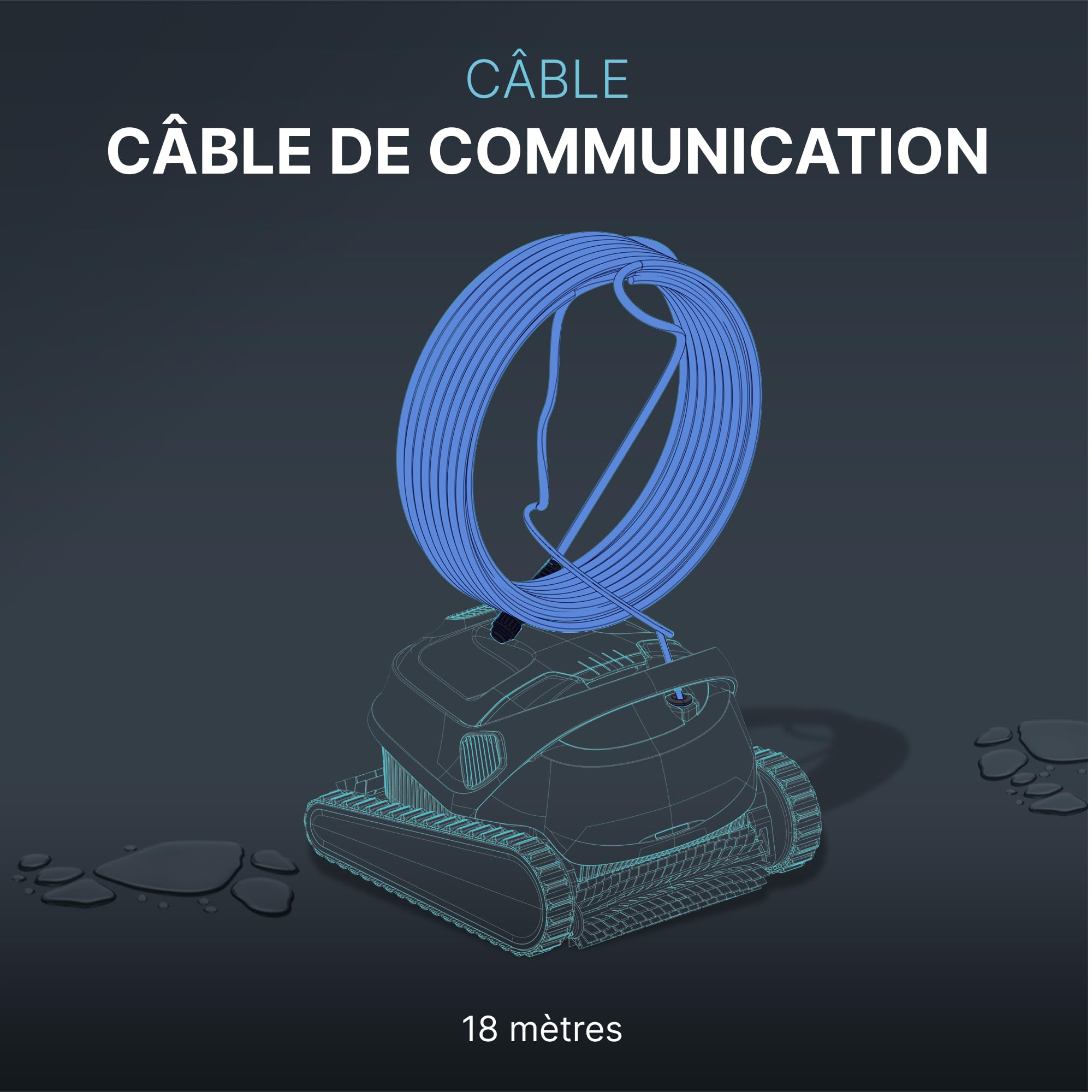 Dolphin Pièce détachée Câble Bleu de 18 mètres pour plus de mobilité - Référence 9995885-DIY