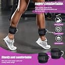 Leosportz? Ankle Strap for Gym Cable Machine (Pair)- Heavy D Ring Padded Ankle Band for Gym Workout | Cuff Attachment Kickbacks Leg Extension Men and Women (Black (pack of 2 with Snap Hook)) gallery image