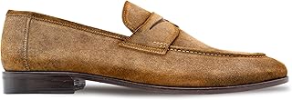 Men's Hand-Stained Penny Loafer Dress Shoes - Caro Suede Penny Loafer - Classic Formal Footwear for Business, Wedding, and Office - Buy now