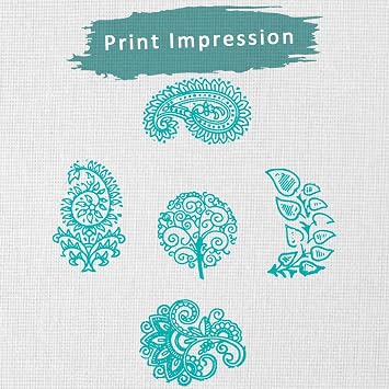 Wooden Stamps for Block Printing - Floral Wooden Stamps for Card Making Scrapbooking and Crafts | Set of 5 | Hashcart
