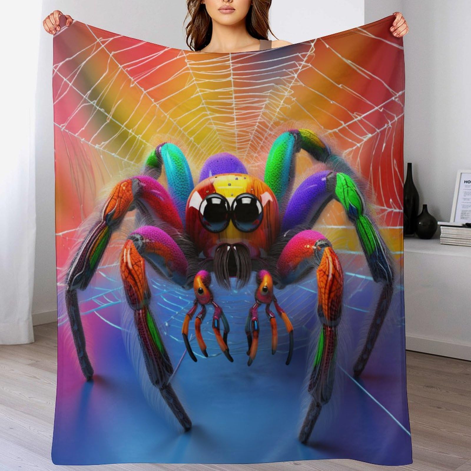 Couverture araignée chaude en flannel lavable résolvant le froid sur le lit