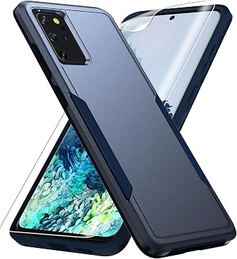 for Galaxy S20 Plus Case, with HD Screen Protector [Military Grade Drop Tested] Heavy-Duty Tough Rugged Shockproof Protective Case for Samsung S20 Plus, Blue