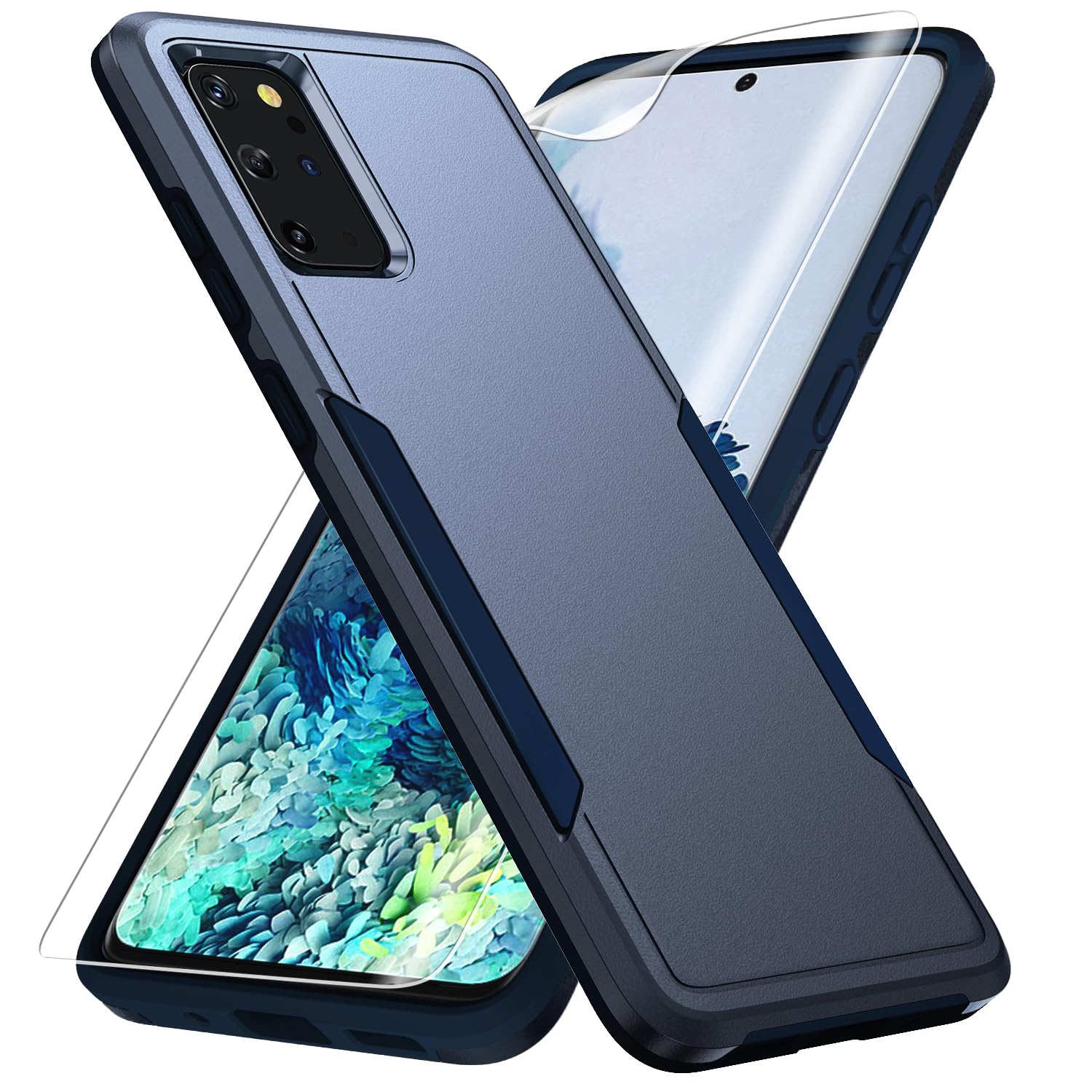 for Samsung Galaxy S20 Plus Case, Galaxy S20 Plus Case with HD Screen Protector [Military Grade Drop Tested] Heavy-Duty Tough Rugged Shockproof Protective Case for Samsung S20 Plus, Blue