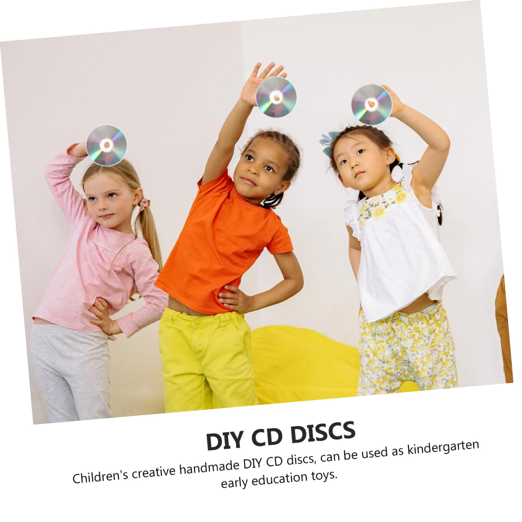 STOBOK 50 Stück Ausrangierte Selbstgemacht CD Scheiben aus Kunststoff Handgefertigte Heimwerker Scheiben für Kreative Kinder Sicher ohne Handverletzungen für Kindergarten und Basteln