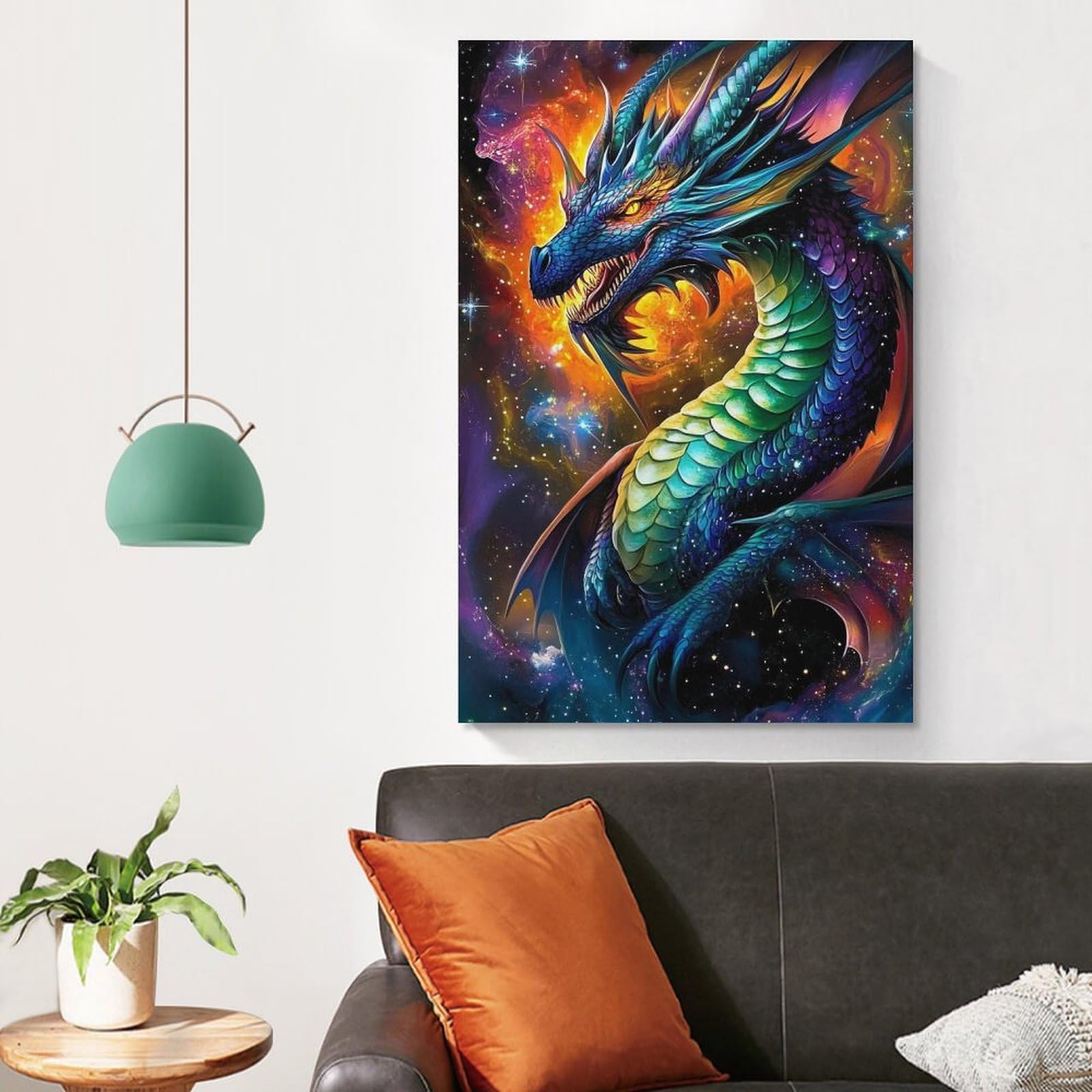 Amazon.com: KRECDKQ Dragon Poster,Dragon Galaxy Neon Star Cool