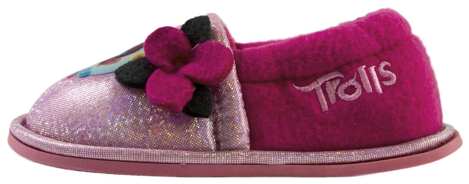 Trolls Girls Pink Princess Poppy Slippers Booties Size Uk