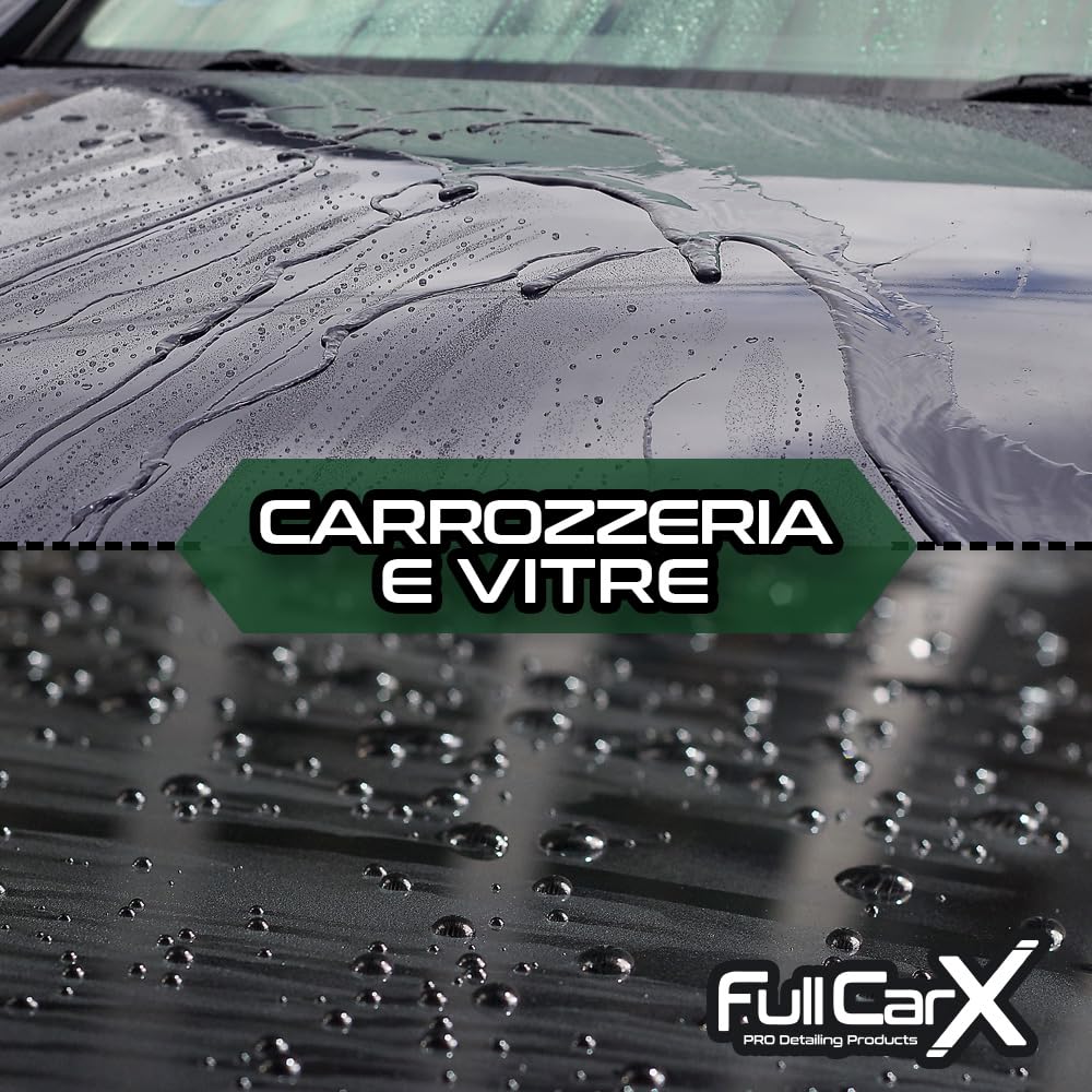 FULLCARX Hydro Coat 5L Trattamento Antipioggia Parabrezza Vetri Carrozzeria Auto, Protezione Ceramica Idrorepellente, Potenza Idrofobica Rapida, Lunga Durata, Prodotto Professionale Detailing