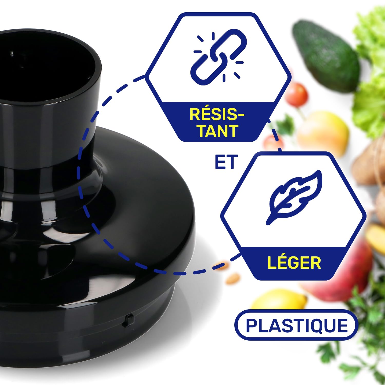 MONTERAL Couvercle du Bol pour Mixeur Plongeant avec Le Code Original MS-652229 MS-650441 MS-651534 pour Moulinex pour Tefal pour Krups - Garantie de 10 Ans