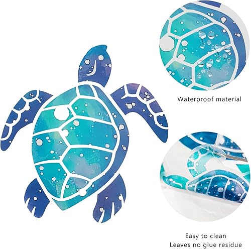 Miniatura 3 de 24 pegatinas de pared de tortuga marina, oceánico, decoración de baño, playa, tortuga mar, tortuga, impermeable, burbujas de océano, para niños,