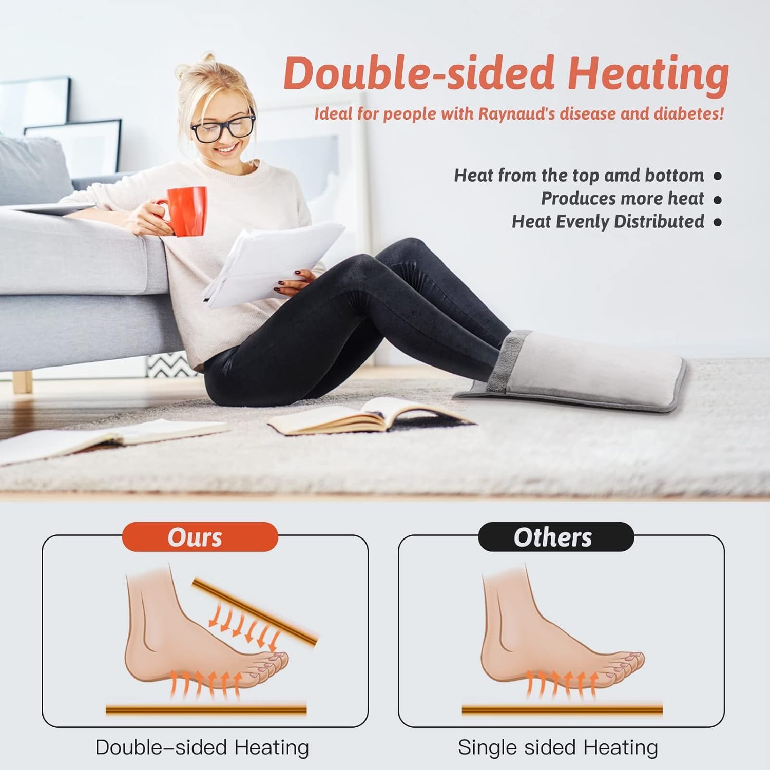 Romeino electric hot feet for men and women hot, hot foot heater massage, heat therapy for foot pain with 10 feet cord, ideal for bed, office, desk under the desk (multi) Romeino electric hot feet for men and women hot, hot foot heater massage, heat therapy for foot pain with 10 feet cord, ideal for bed, office, desk under the desk (multi)