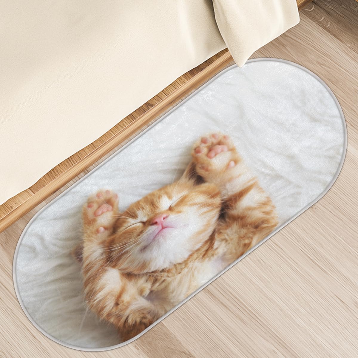 Tapis antidérapant à poils longs TropicalLife Little Cat pour chambre et maison