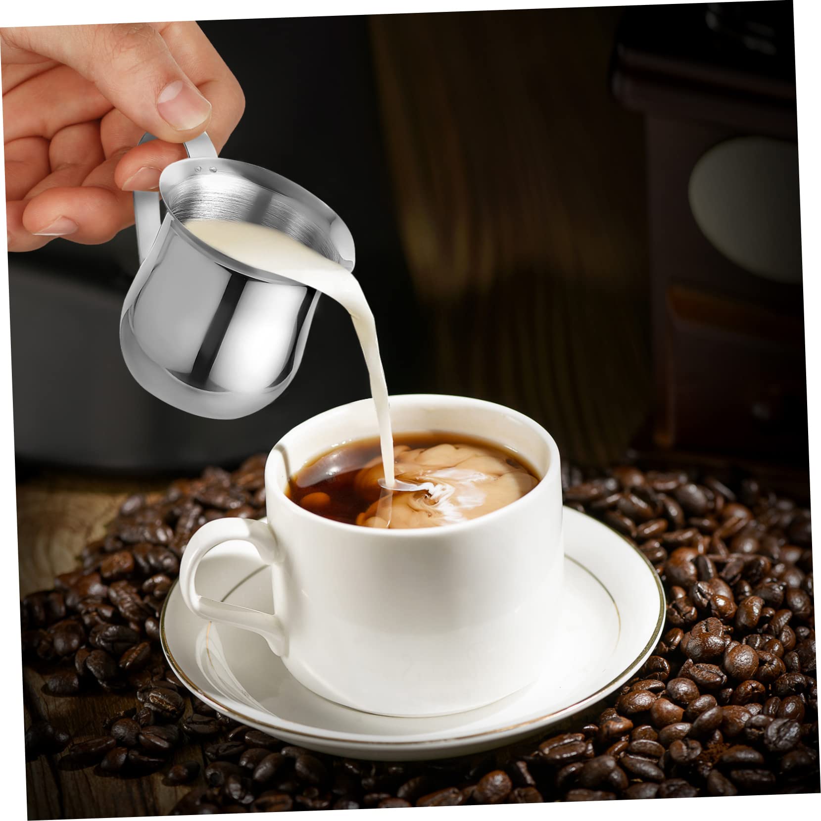 DOITOOL 9piezas Jarra De Leche De Acero Inoxidable Para Leche Taza Pequeña Para Espresso y Café Para y Amantes Del Café