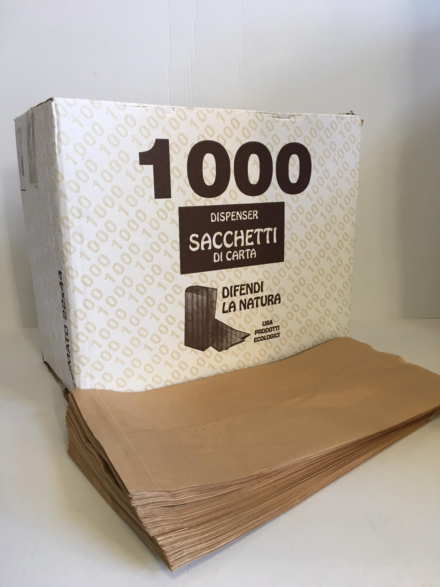 100/1000 Sacchetti di Carta Marroni 22x44 cm Sacchetto in Carta Kraft Avana per Alimenti Pane Dolci DOLCIUMI Articoli da Forno ORTOFRUTTA (1000)