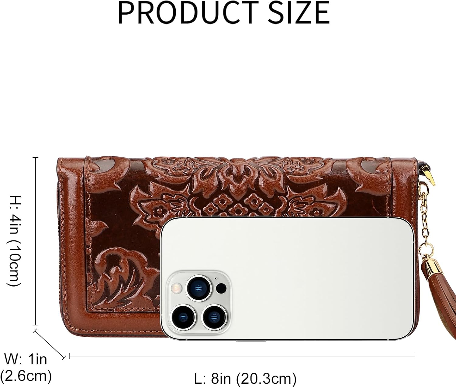 PIJUSHI Leather Wallets For Women Floral Wristlet Wallet Card Holder Purse - Image 6