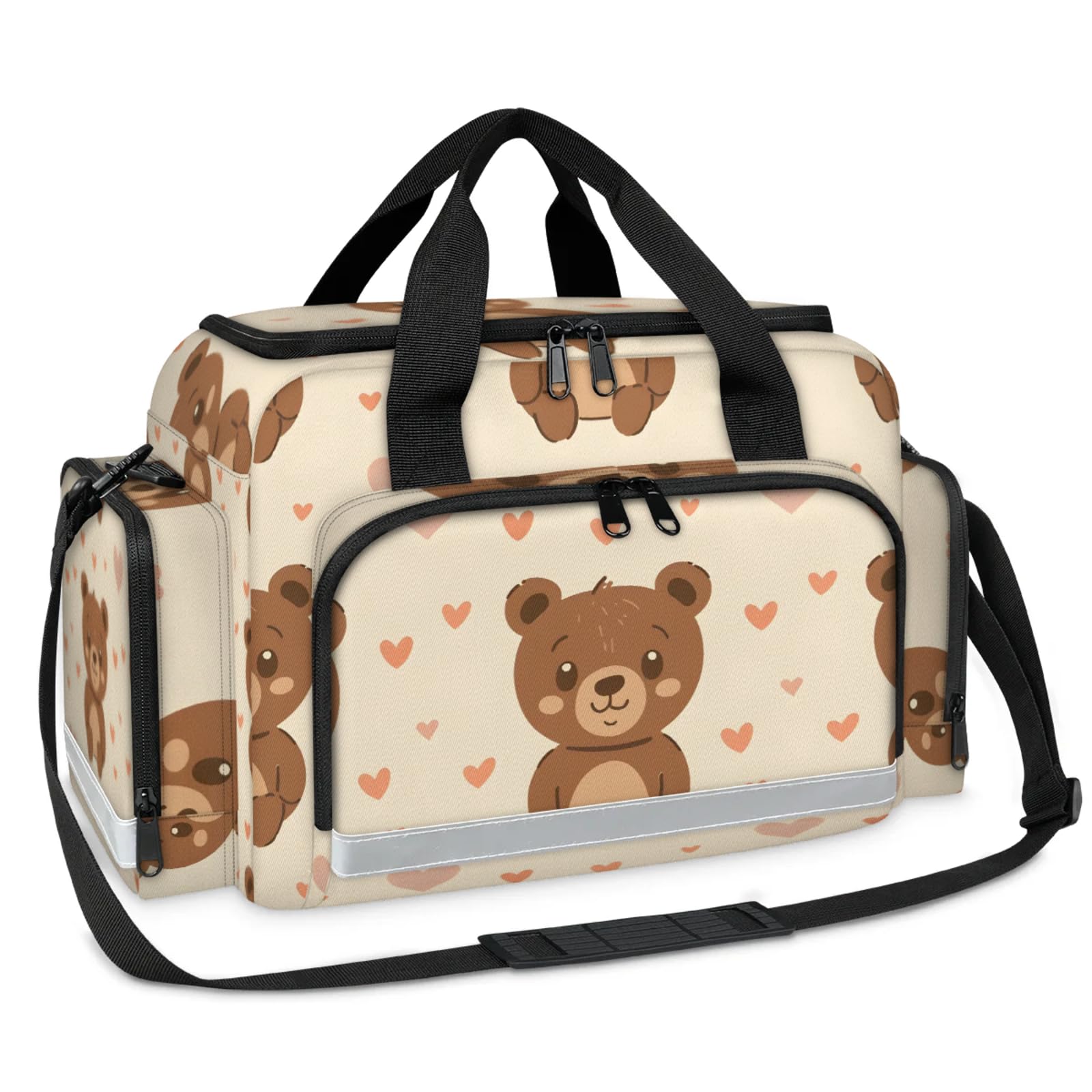 GzLeyigou First Aid Bags Empty, Brown Bears Emergency Bag First Aid Kit Multiple Compartment Kit Carrier On Call Trauma Bag For Paramedics Emergency Medical Supplies Kit